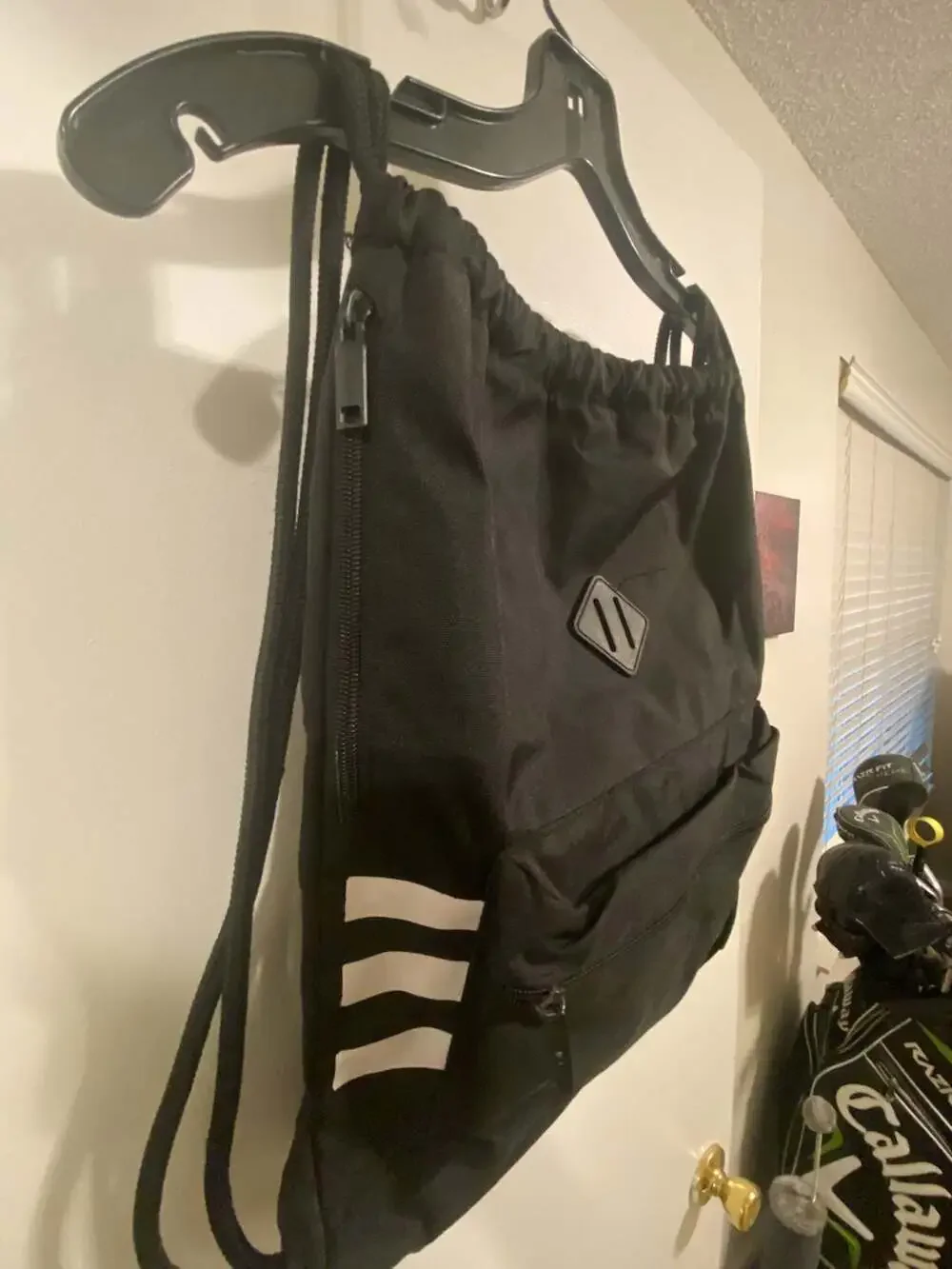 adidas Classic 3S Sackpack Black Drawstring Backpack
